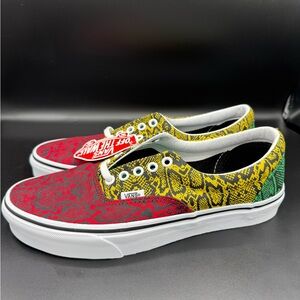 Vans Sneaker Women 9.5 Red Green Era Snake Python Rasta Low Top Lace Up Shoe NEW